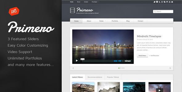 Primero - Video-WordPress-Layout