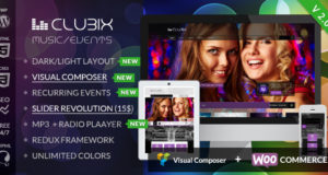 Clubix – Nachtleben, Musik und Events WordPress Vorlage