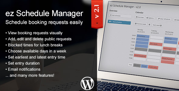 ez Schedule Manager - WordPress Plugin