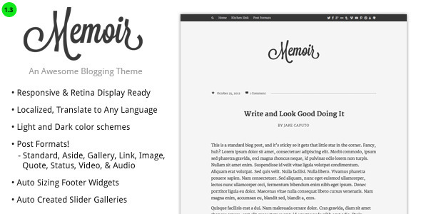 Memoir - Tumblog Stil WordPress Template