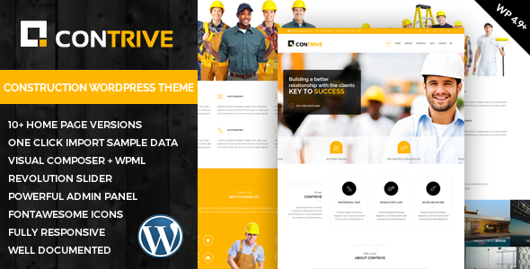 Contrive - Building & Construction Responsive WordPress Vorlage - Geschäft Unternehmen