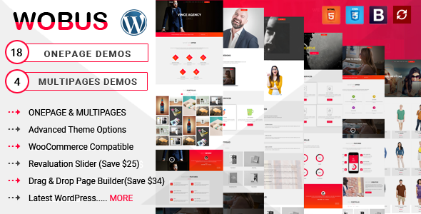 Wobus - Onepage & Mehrere Seiten Business WordPress Vorlage - Business Corporate