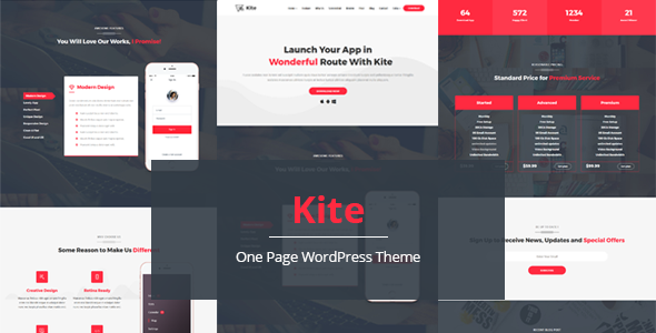 Kite - Responsive Mehrzweck One Page WordPress Vorlage - Corporate WordPress