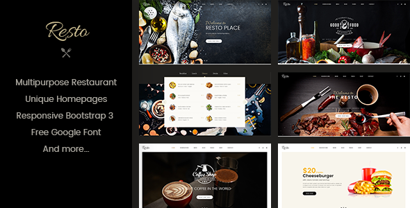 Resto - Mehrzweck Restaurant & Cafe WordPress Layout