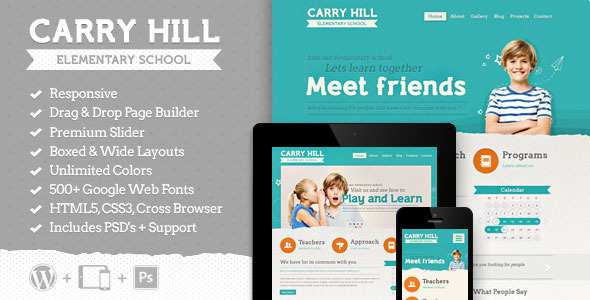 Carry Hill Schule - Responsive Wordpress Vorlage