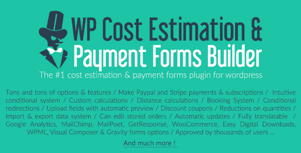 WP-Kostenschätzungs- und Zahlungsformular-Erstellung