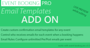Event Booking Pro: Email Vorlagen Addon