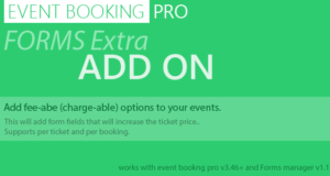 Event Booking Pro: Formulare Extra Add-on