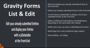 Gravitationsformulare – Liste & Bearbeiten