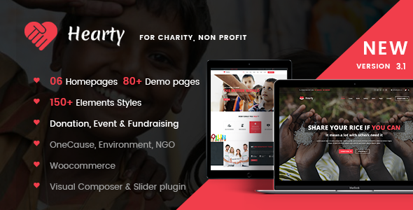 Charity WordPress Theme |  Wohltätigkeit WP Herzhaft