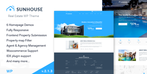 Sun House - Immobilien WP | Responsive Immobilien WordPress Vorlage