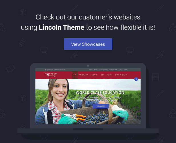 Lincoln - Bildung Material Design WordPress Vorlage