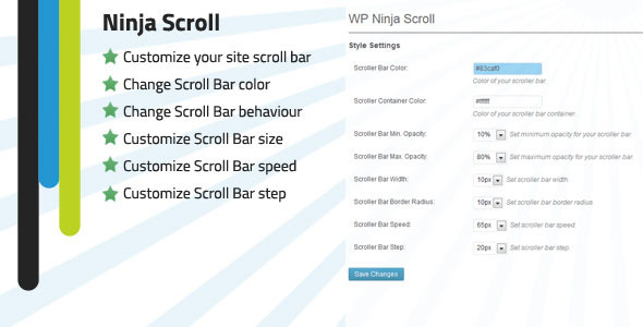 WP Ninja Scroll Bar-Anpassung