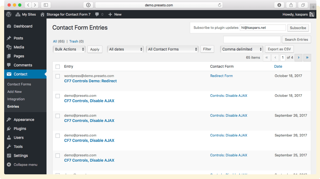 Kontakt Formular 7 Formular Einreichung Posteingang