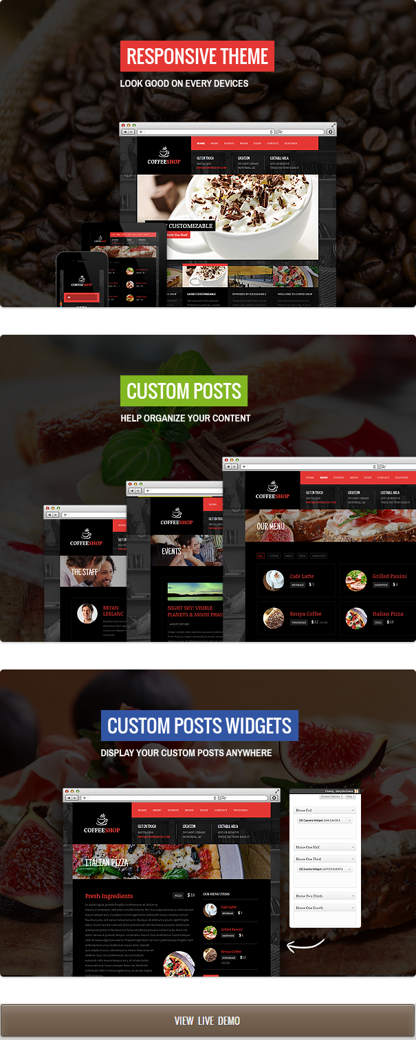 Coffee Shop - Responsive WP Thema für Restaurant