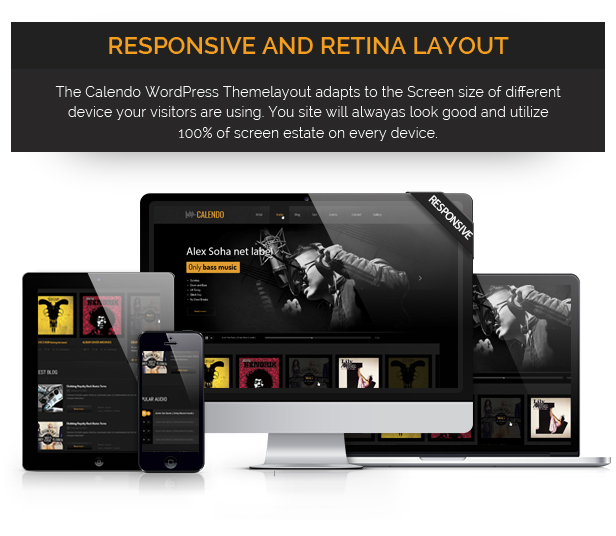 Responsives WordPress Template von Calendo