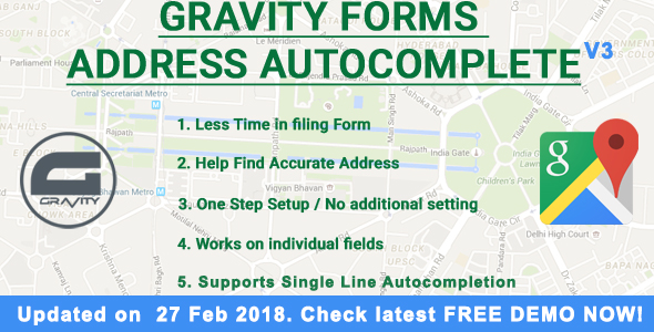 Gravitationsformadressen-Autovervollständigung