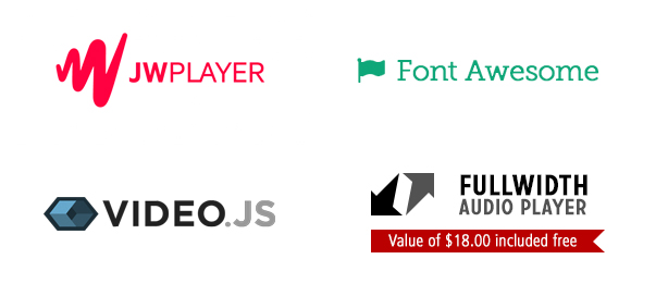 JWPlayer, FontAwesome, Video.JS, Audioplayer mit voller Bandbreite