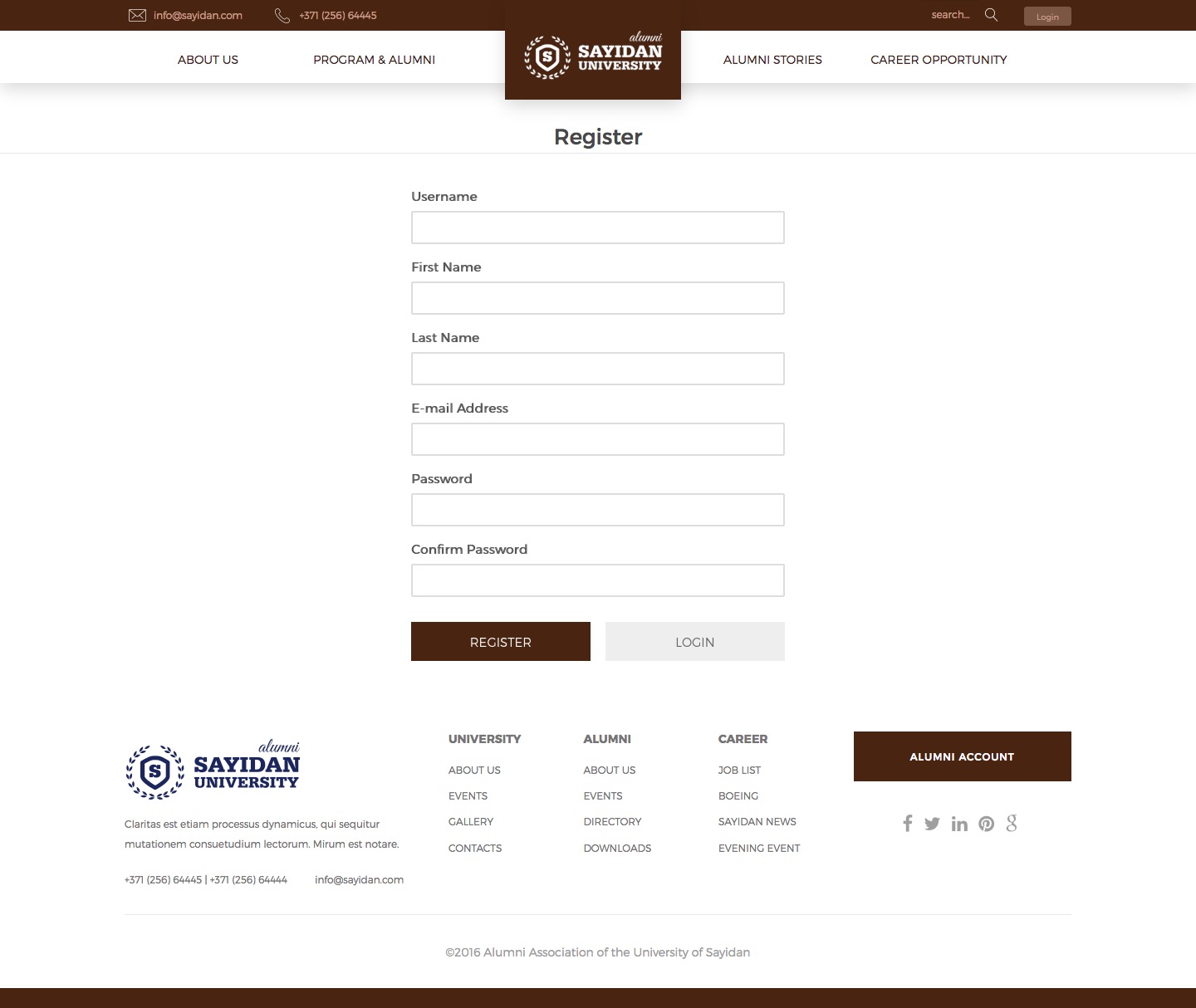Live Studentenregistrierungen - University Alumni Education WordPress Layout