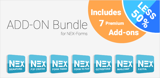 Add-on Bundle für NEX-Formulare - WordPress Form Builder - CodeCanyon Artikel zum Verkauf