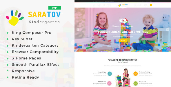 Saratow - Tagespflege & Kindergarten Schule WordPress Template