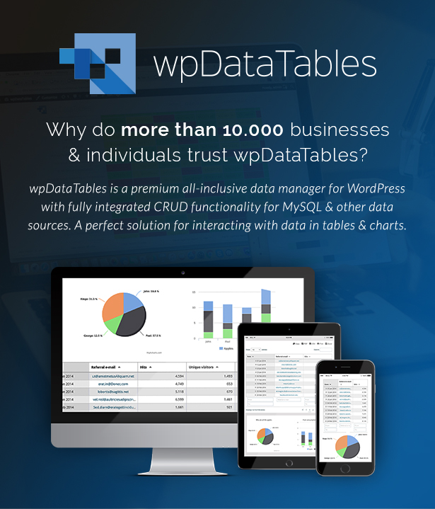 wpDataTables - Tabellen und Diagramme Manager für WordPress