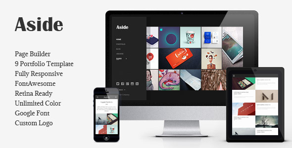 Beiseite - Foto Portfolio Sidebar WordPress Template