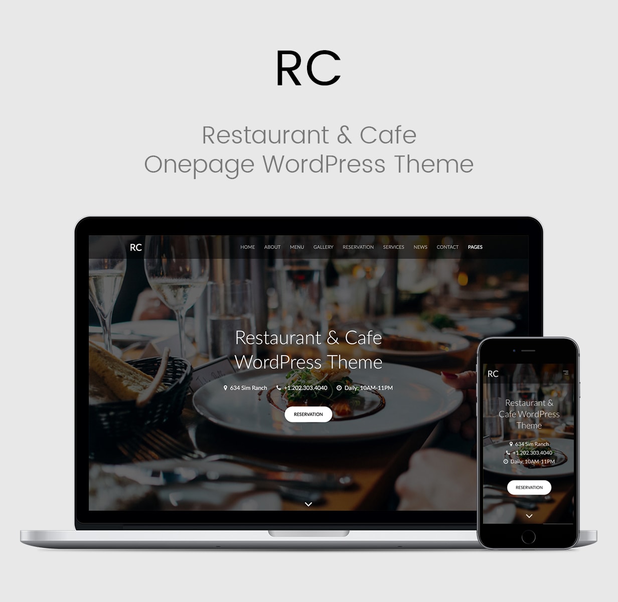 Rc - Restaurant & Café Onepage WordPress Layout