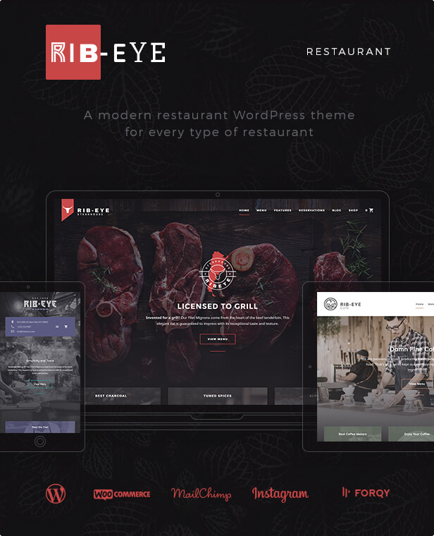 Rib-Eye: Ein modernes Restaurant-WordPress-Template für jede Art von Restaurant