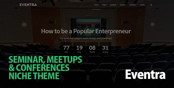 Eventra - Seminar, Meetups & Konferenzen WordPress Vorlage