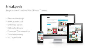 Sneakpeek Kreativ Portfolio WordPress Layout
