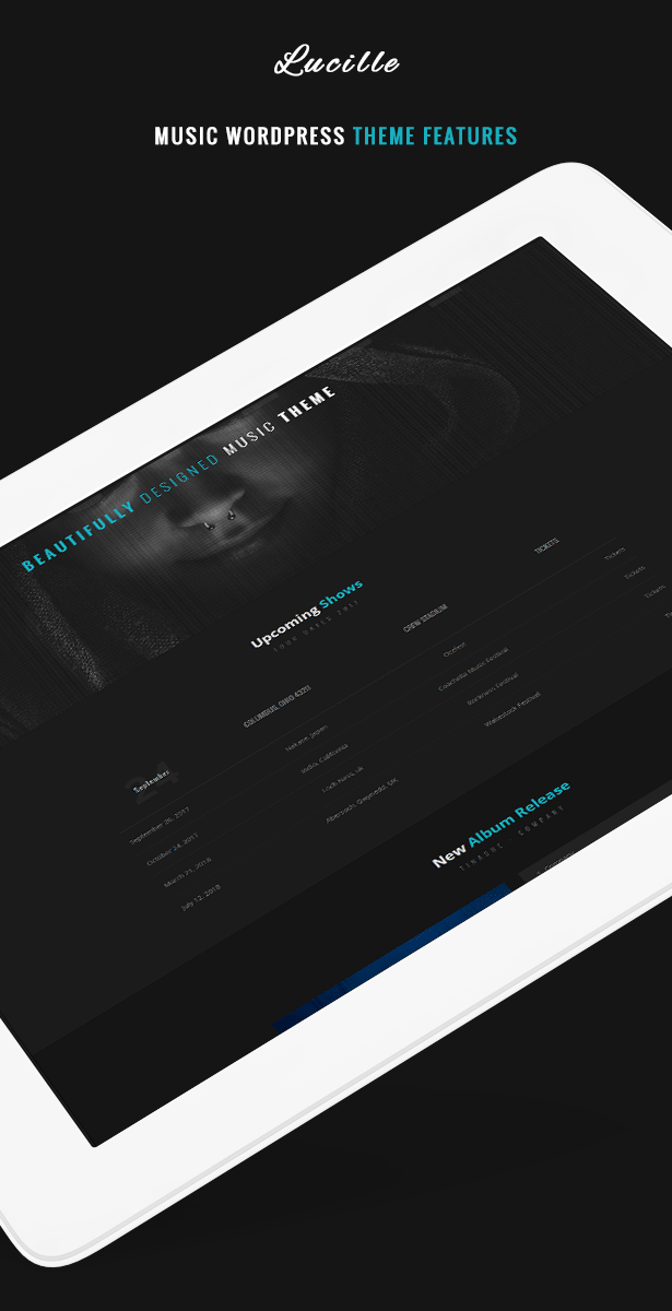 Lucille Musik WordPress Layout