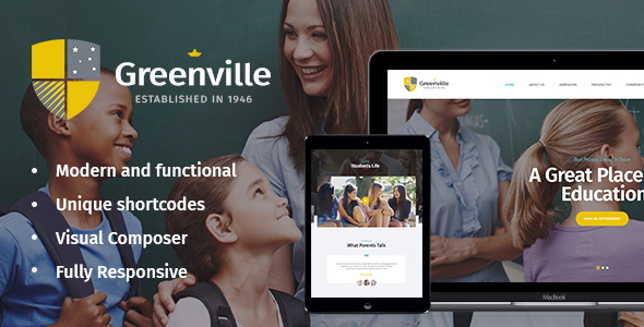 Greenville | Ein Privatschule WordPress Vorlage