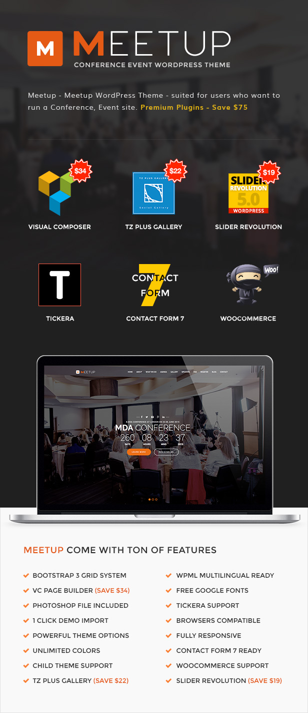 Meetup - Konferenzveranstaltung WordPress Layout