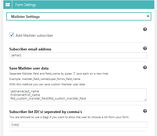 Super Forms - Mailster-Add-on