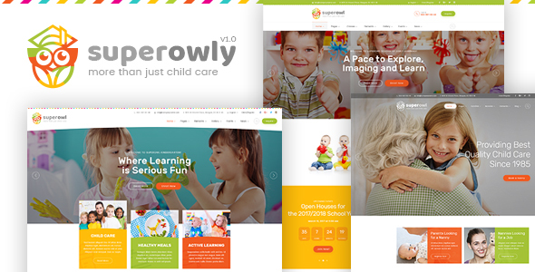 SuperOwly - Kinder WordPress Vorlage "title =" SuperOwly - Kinder WordPress Vorlage