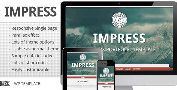 Impress – Responsives Parallax-Einzelseitenthema