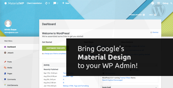 Material WP - Material Design Dashboard Thema