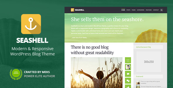 SeaShell - Modernes Responsives WordPress Blog Vorlage