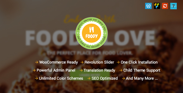 Foody – Responsive Essen, Rezept Restaurant / Cafe WordPress Layout