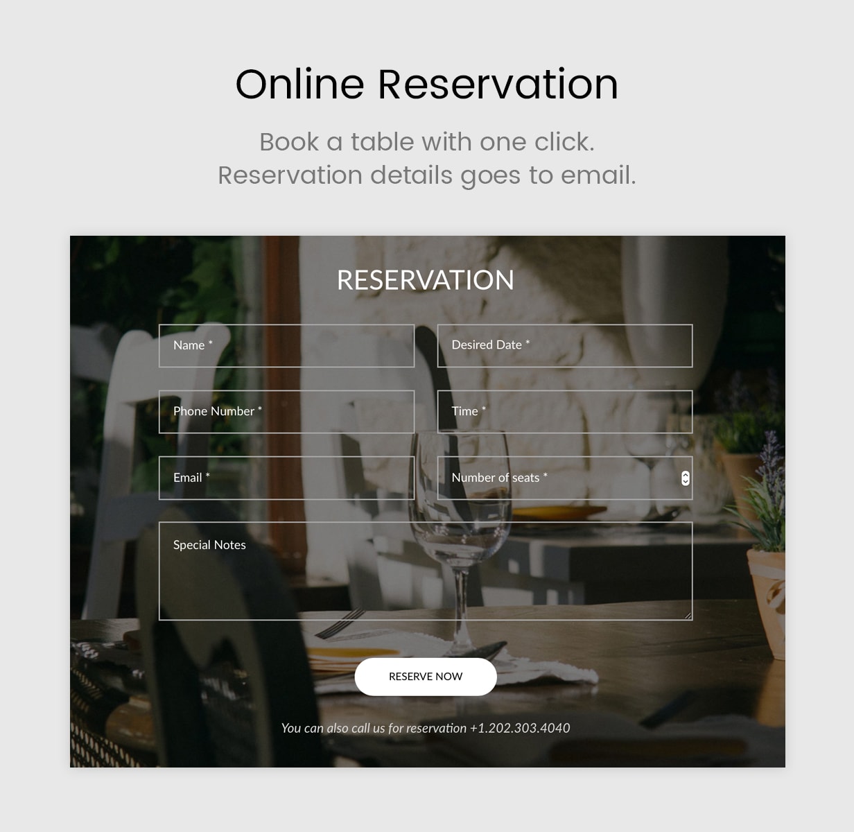 Rc - Restaurant & Café Onepage WordPress Layout