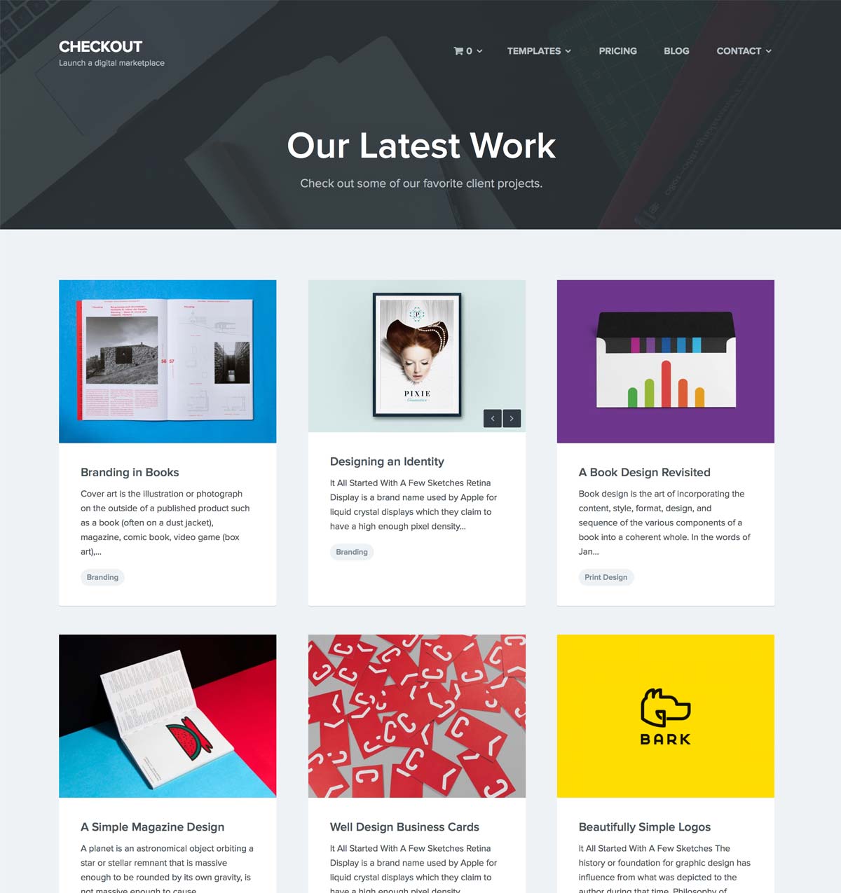 Checkout-Portfolio-Vorlage
