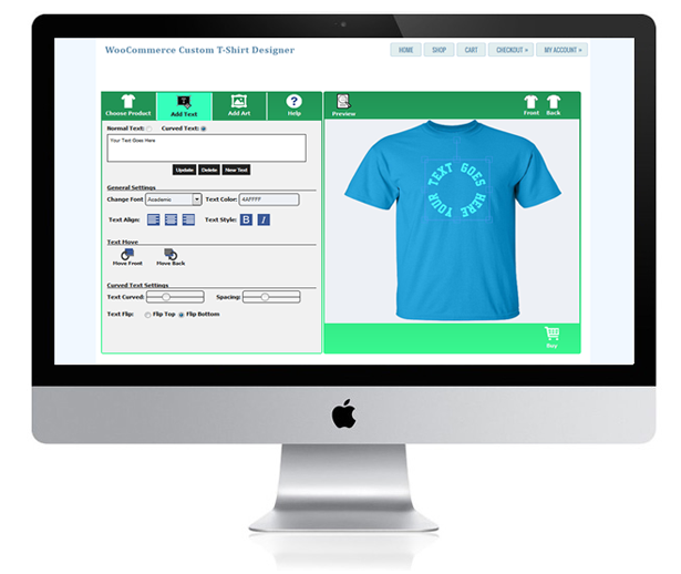 WooCommerce Kundenspezifischer T-Shirt Designer