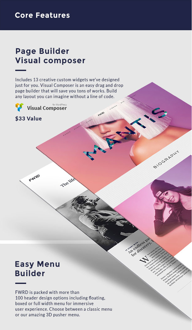FWRD - Musikband und Musiker WordPress Vorlage
