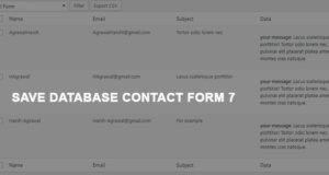 Kontaktformular 7 Speichern in Datenbank / CSV / PDF