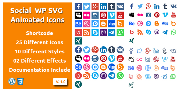 Sozial - Wordpress SVG Animierte Icons