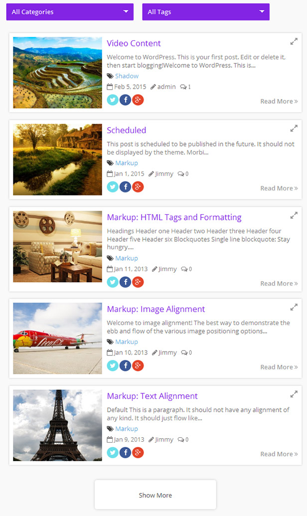 Social Stream- und Post-Grid-Layout mit Karussell für SiteOrigin Page Builder - 7