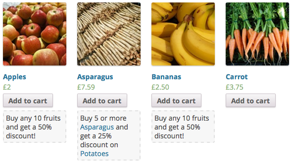 Mengenrabatt Coupons Beschreibung und Info Beispiele