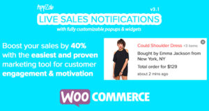 Woocommerce Live Sales Benachrichtigungen, Live Sales Feed, Aktuelle Bestellbenachrichtigungen