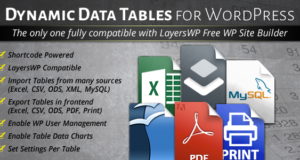 WordPress Dynamische Tabellen, Input von XLS / MySQL / CSV